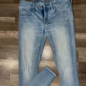 american eagle size 4 skinny high waisted jeans